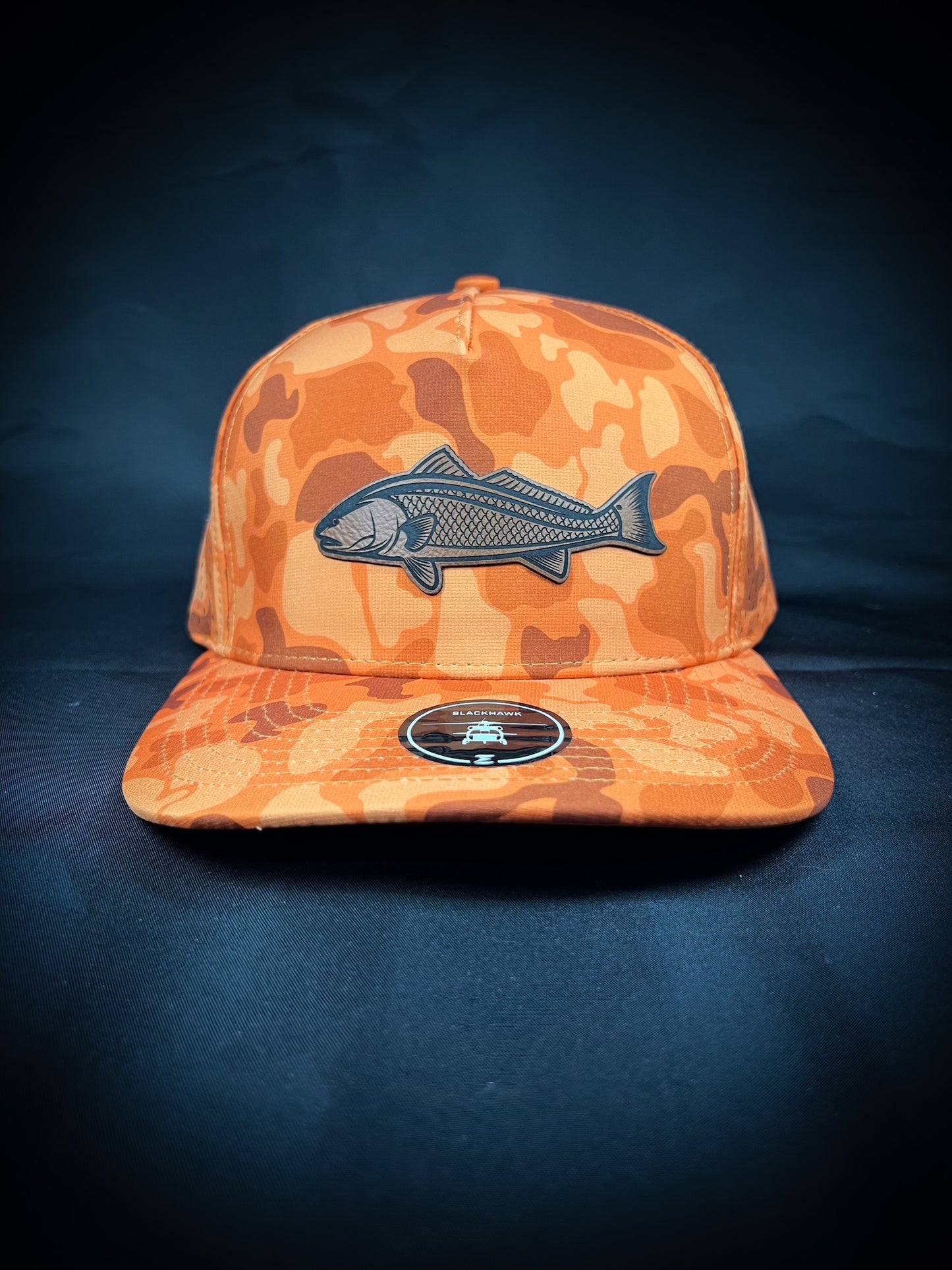 Zapped Blackhawk 5 panel performance redfish hat
